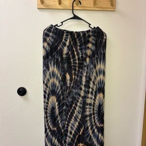 Topshop blue and Cream Tie-Dye Maxi Skirt